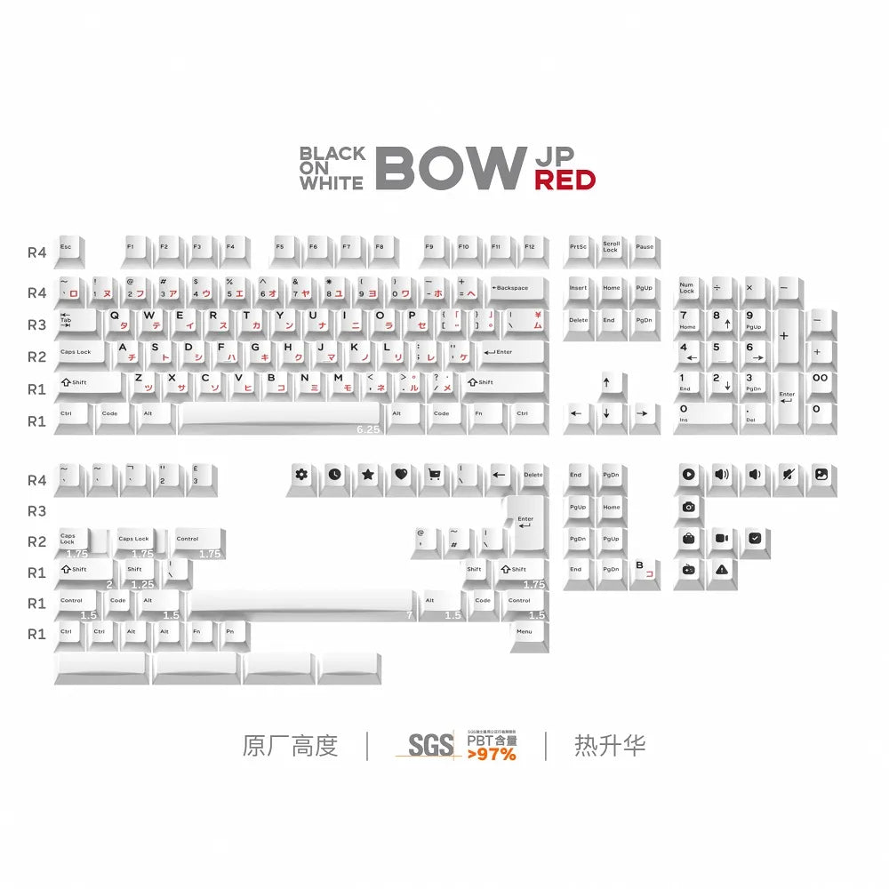 Domikey Cherry Profile Doubleshot BoW Keycaps