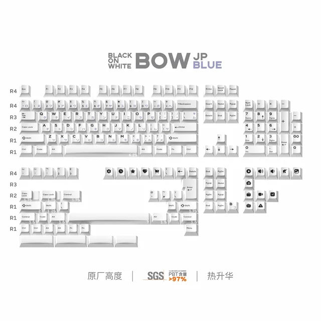Domikey Cherry Profile Doubleshot BoW Keycaps