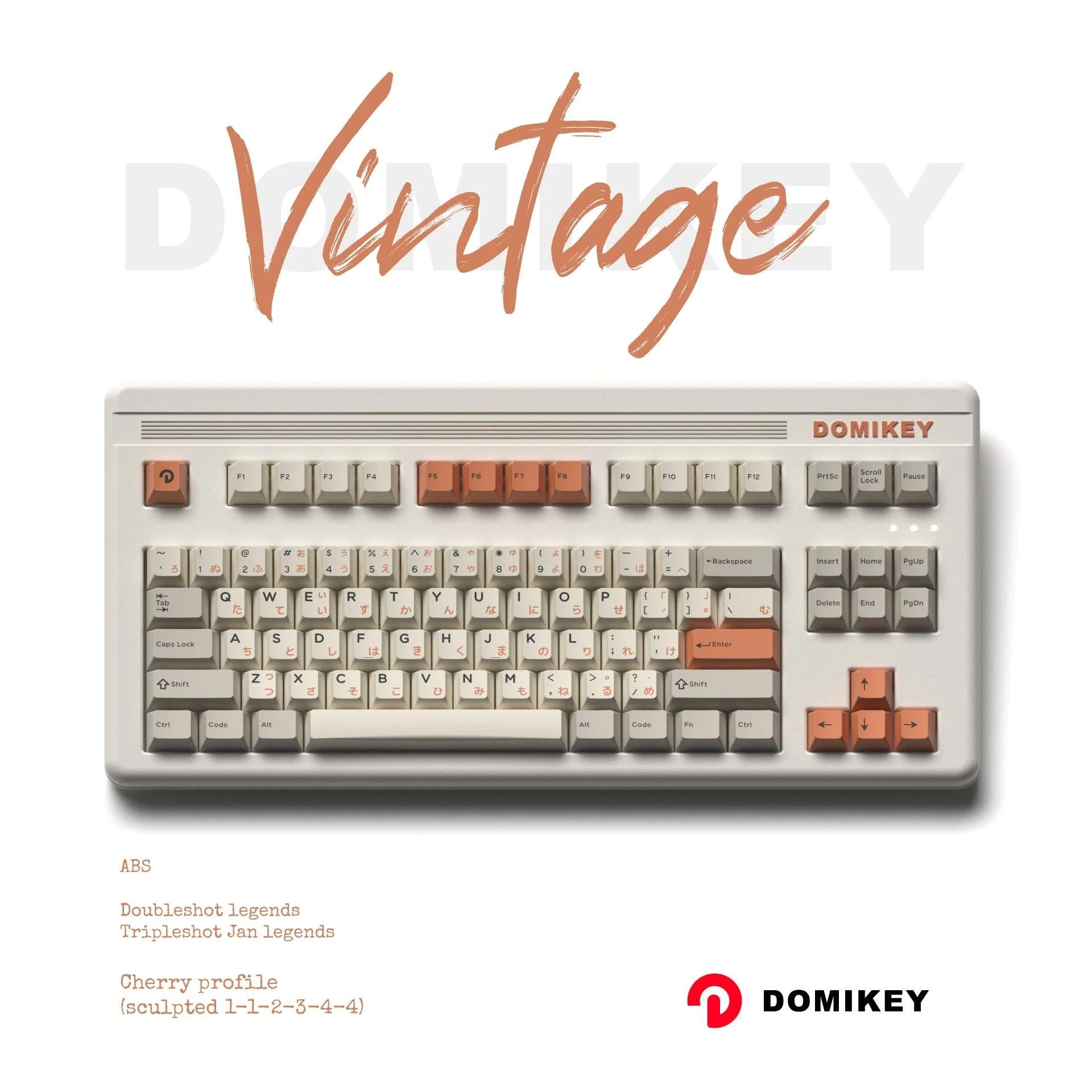 Domikey Cherry Profile Doubleshot Vintage Keycaps