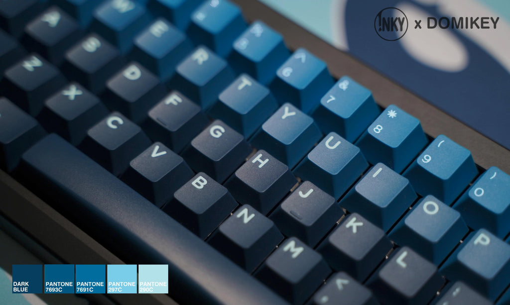 DOMIKEY X INKY Silent Sea Cherry Profile Triple-Shot Keycaps Extras