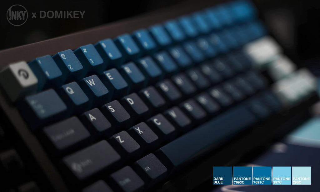 DOMIKEY X INKY Silent Sea Cherry Profile Triple-Shot Keycaps Extras