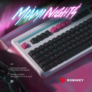 Domikey Cherry Profile Doubleshot Miami Night Keycaps