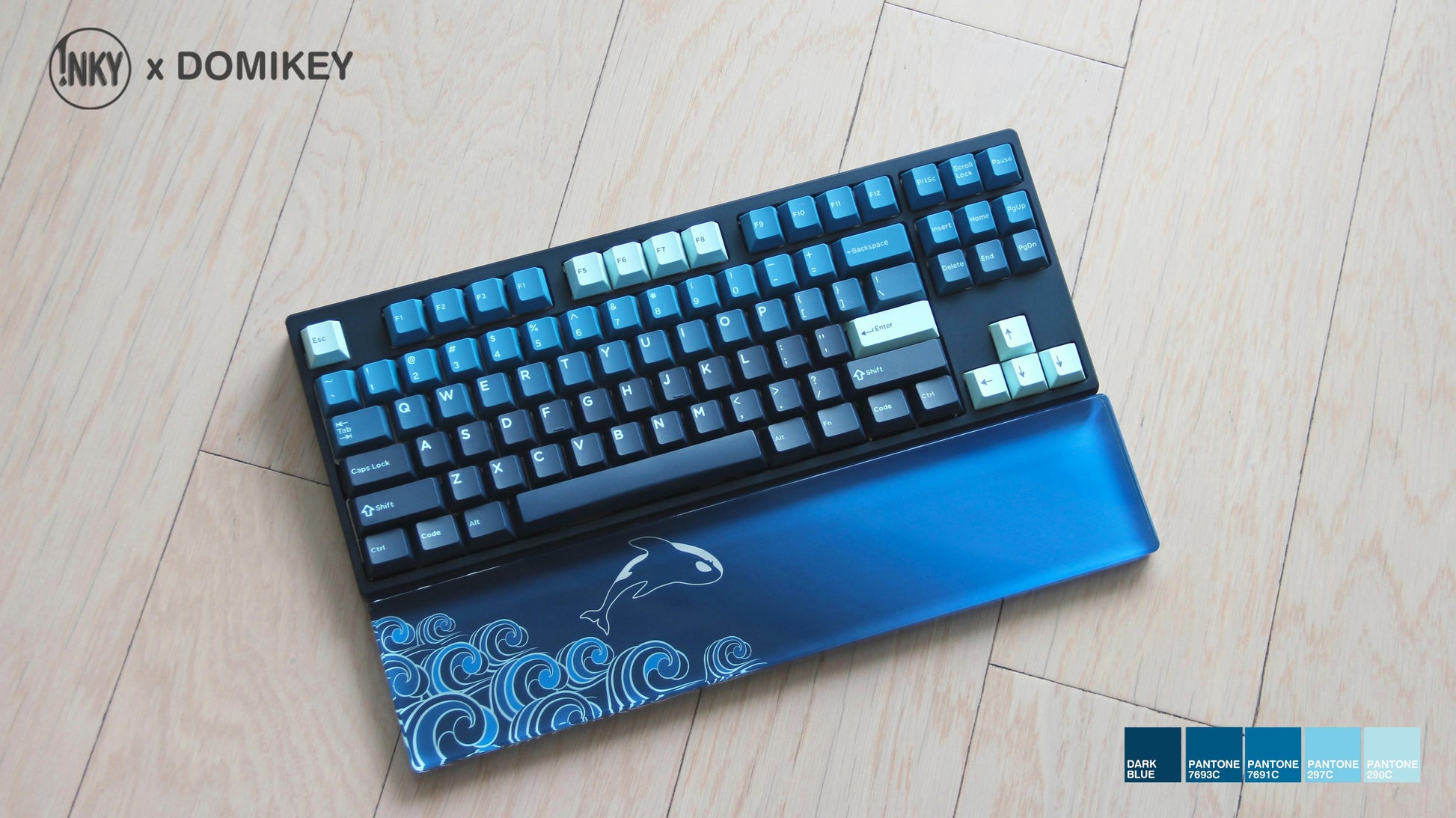 DOMIKEY X INKY Silent Sea Cherry Profile Triple-Shot Keycaps Extras