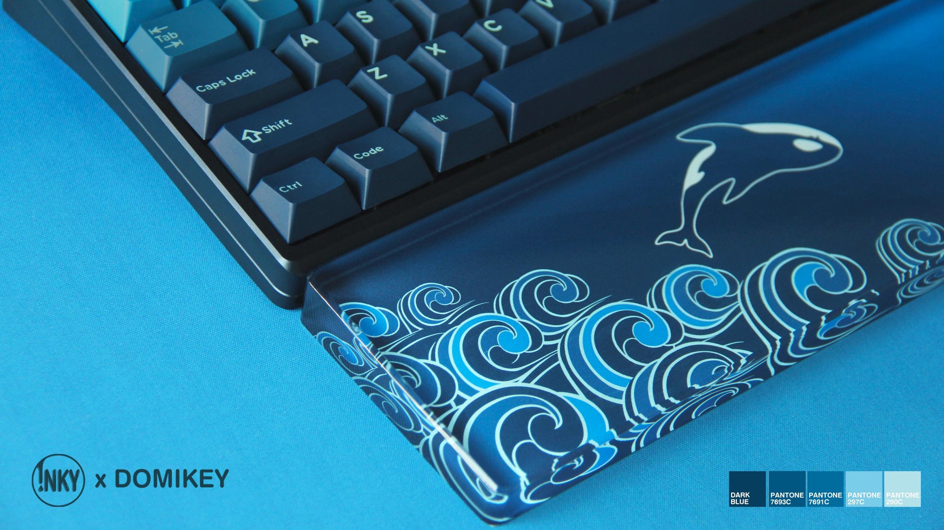 DOMIKEY X INKY Silent Sea Cherry Profile Triple-Shot Keycaps Extras
