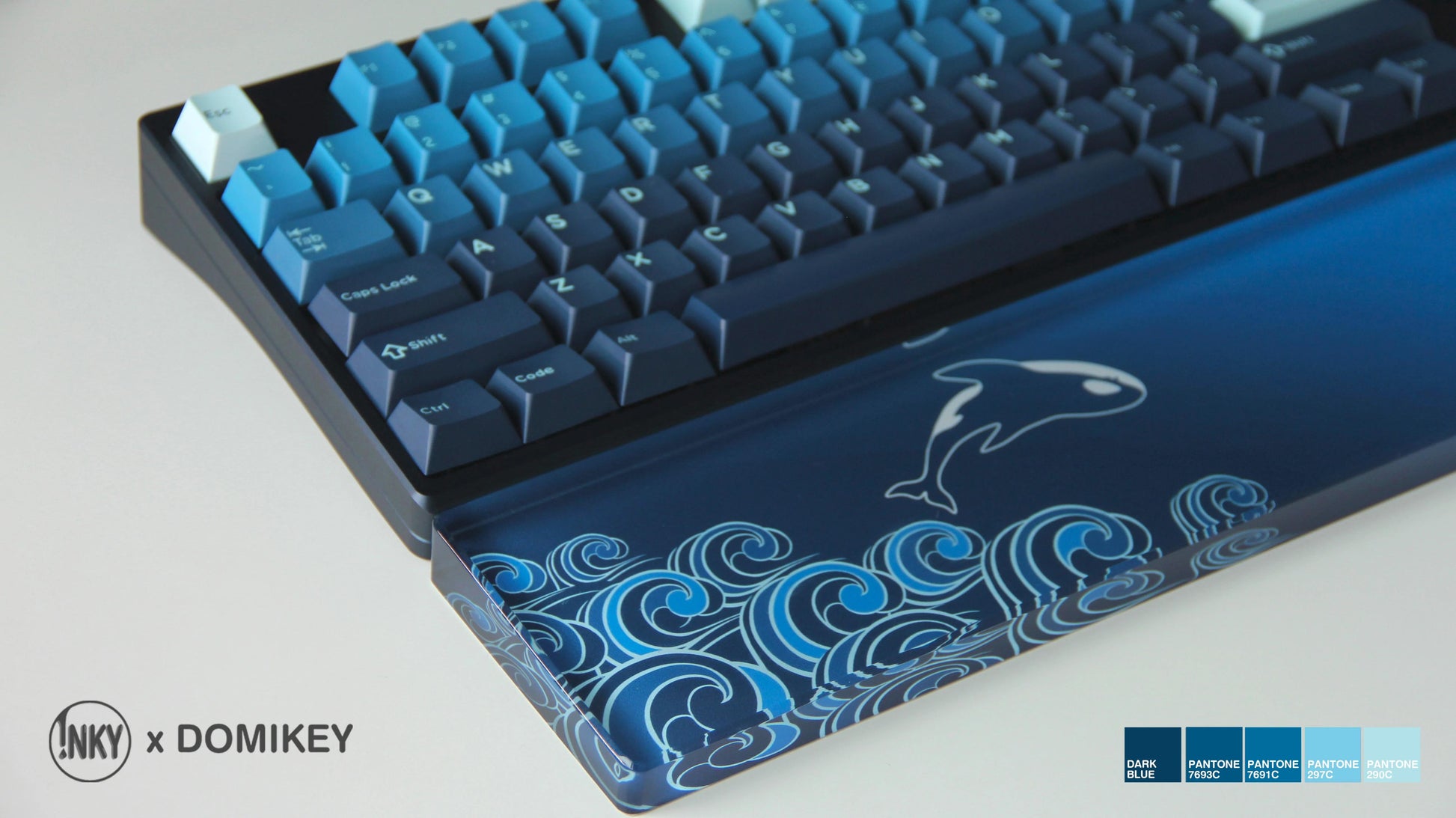 DOMIKEY X INKY Silent Sea Cherry Profile Triple-Shot Keycaps Extras