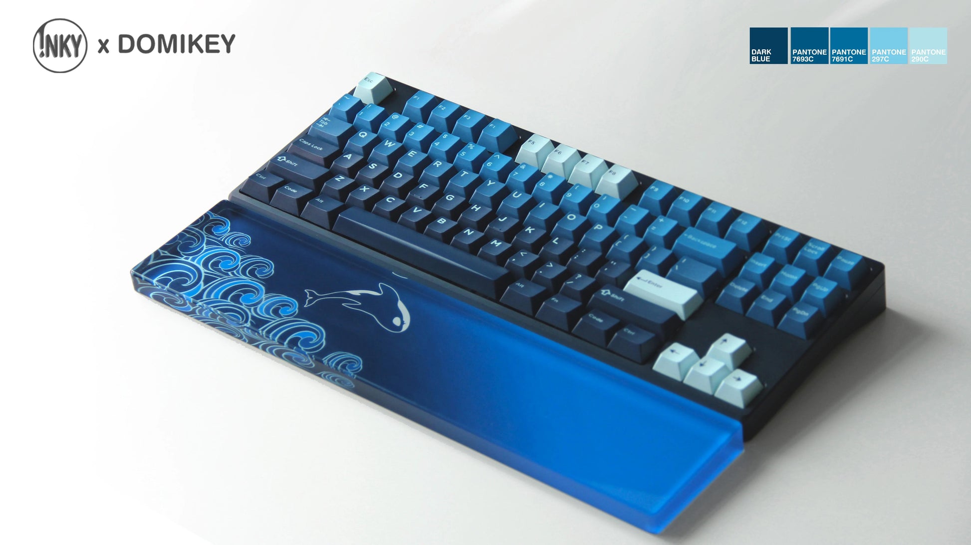 DOMIKEY X INKY Silent Sea Cherry Profile Triple-Shot Keycaps Extras