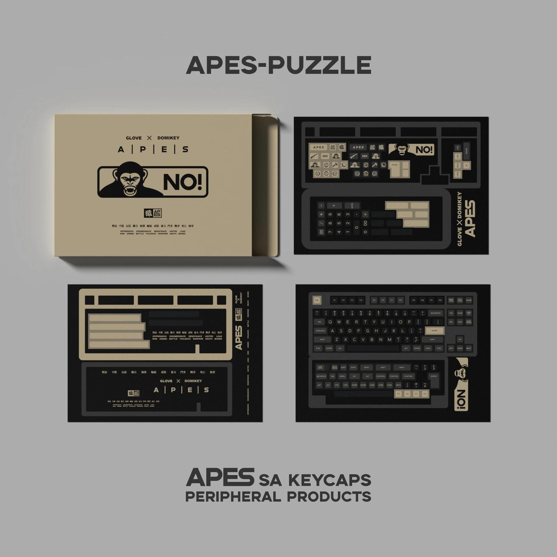 Domikey X Glove Studio SA Apes ABS Doubleshot Keycap Set