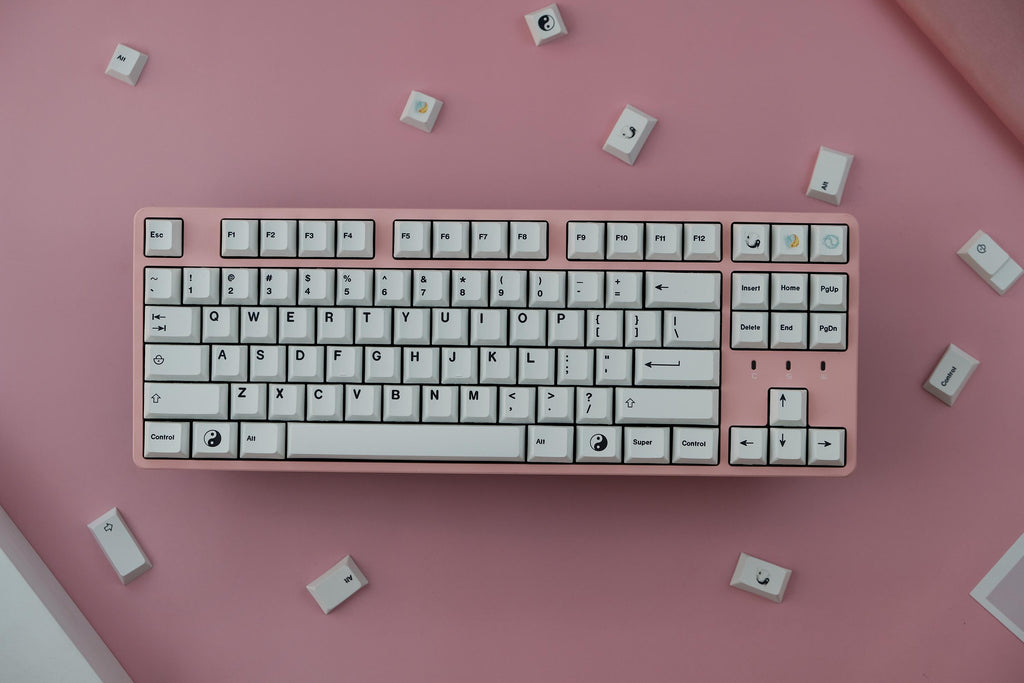 Cherry Profile Black on White PBT Keycap Set