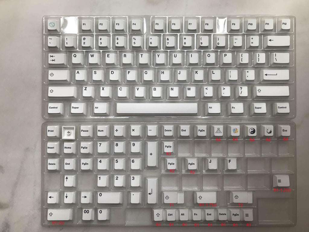 Cherry Profile Black on White PBT Keycap Set