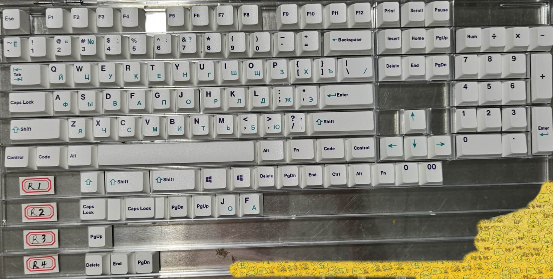 Cherry Profile Purple & Blue on White Keycaps