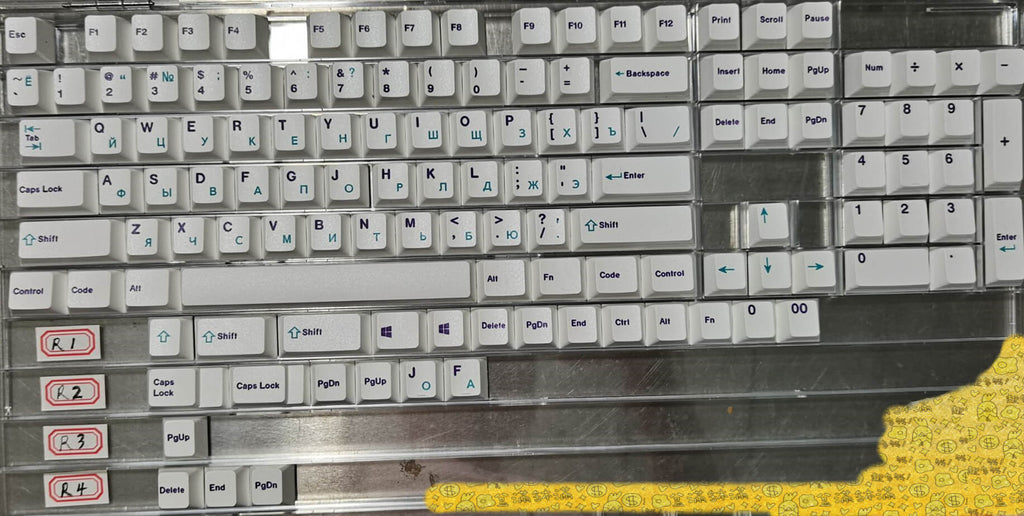 Cherry Profile Purple & Blue on White Keycaps
