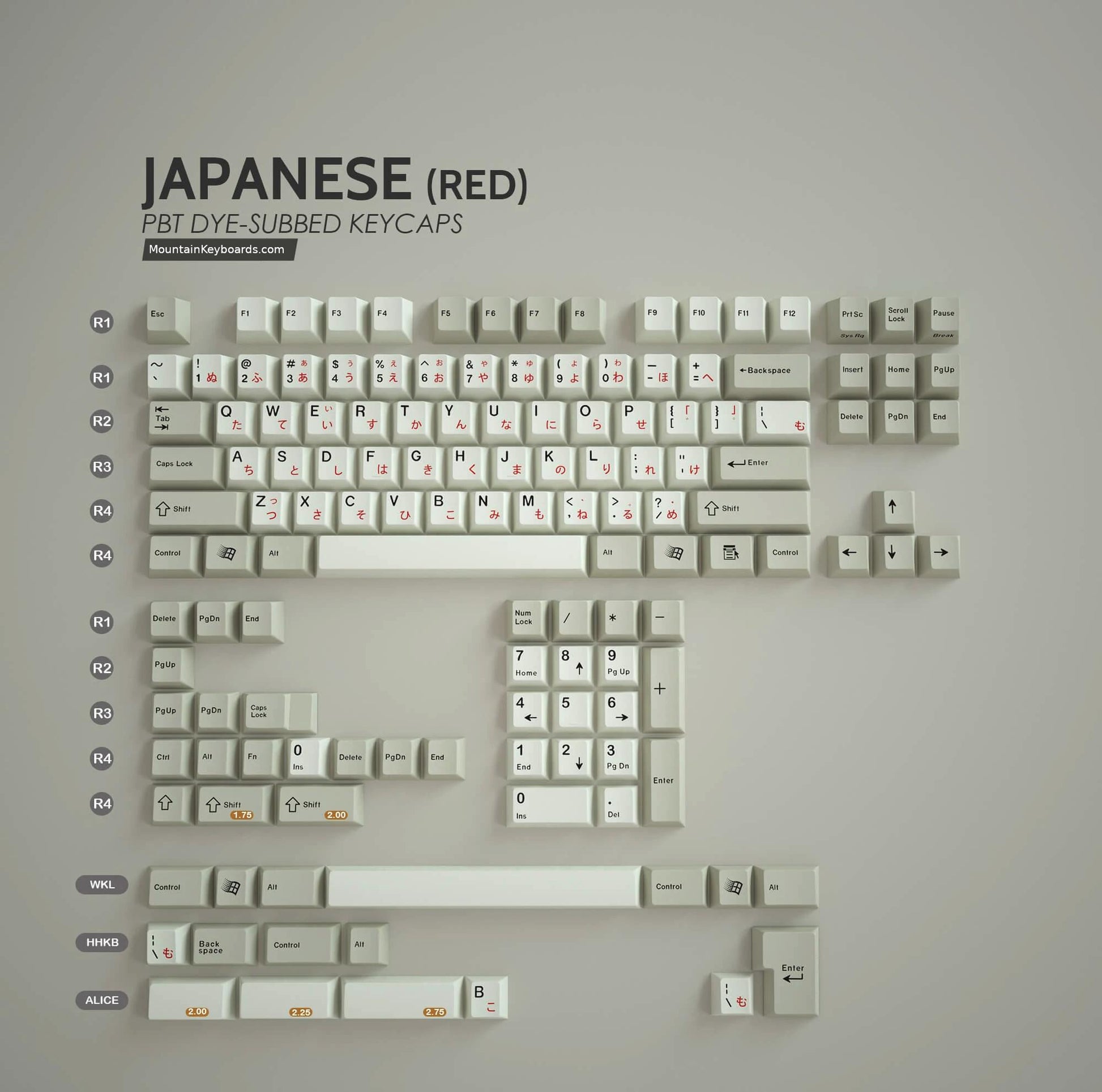 Beige PBT Dyesub Keycaps (Japanese Sublegends) - XMI/XIAMI