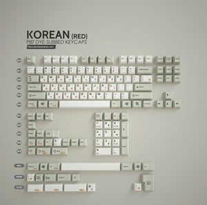 Beige PBT Dyesub Keycaps (Korean/Hangul Sublegends) - XMI/XIAMI