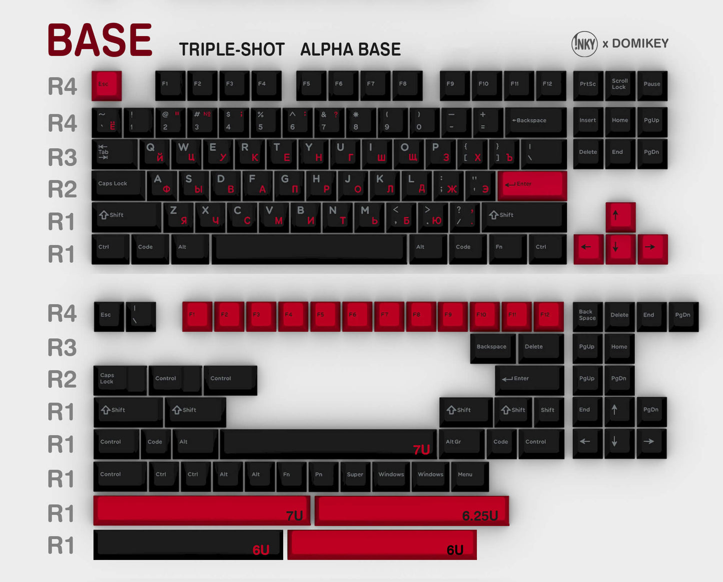 Domikey x iNKY Amore Cherry Profile Keycaps